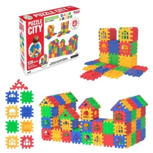 Dede Puzzle City 128 Parça Yapı Oyuncağı – görsel 1