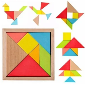 Doğal Ahşap Tangram 7 Parça – Orta Boy – görsel 1