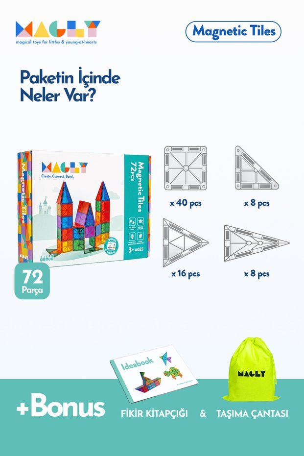 Magly 72 Parça Manyetik Yapı Blokları